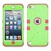 Thousand Eight(TM) iPod touch 5 (5th generation) Heavy Duty Defender Tuff Hybrid Hard Case + [FREE Touch Screen Stylus] (Diamond Pearl Green/Electric Pink)