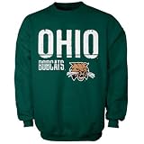 Ohio Bobcats Youth Green Scratched Name & Logo Crew Sweatshirt