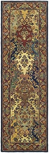 SAFAVIEH Heritage Collection 2'3" x 14' Multi / Burgundy HG911A Handmade Traditional Oriental Premium Wool Runner Rug