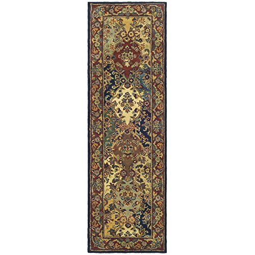 SAFAVIEH Heritage Collection 2'3" x 14' Multi / Burgundy HG911A Handmade Traditional Oriental Premium Wool Runner Rug