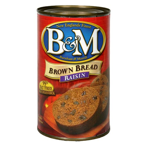 B&M Brown Bread With Raisins, 16-Ounce Can (Pack of 6) by B&M