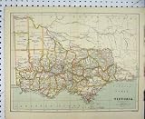 C1880 Antique Colour Print Victoria Australia Map