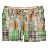 Girls' Cherokee Plaid Patchwork Shorts - Pistachio Green