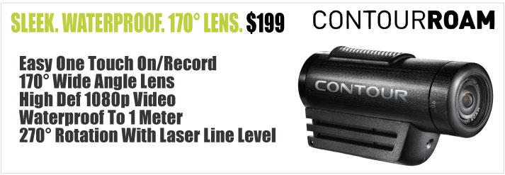 Contour ROAM is a sleek new waterproof hd video camera witha  wide angle 170 degree lens.