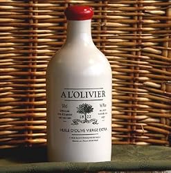A L'Olivier Extra Virgin Olive Oil from France in signature White Crock with Wax Seal