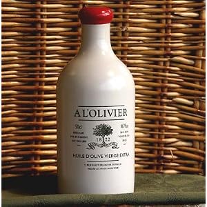 A L'Olivier Extra Virgin Olive Oil from France in signature White Crock with Wax Seal by A L'Olivier
