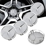 2002-2004 Mercedes Benz R170 SLK-Class SLK320 AMG 75mm Wheel Caps Silver Carbon