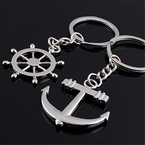 Deepon Romantic Stainless Steel Anchors Forever Love Heart to Heart Keychain Keyring Set for Couples Lovers Heart and Arrow Sweethearts "I Love You"