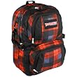 16.75 inch England Style Red & Black Plaid Trendy Multi Compartment High Schoolbook Bag Organizer Backpack