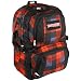 16.75 inch England Style Red & Black Plaid Trendy Multi Compartment High Schoolbook Bag Organizer Backpack