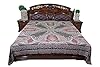 Indian Bedding Throw Rust Black Paisley Kashmir India Bedspread