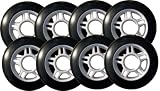 Black / White Inline Skate Wheels 84mm 83a 8-Pack
