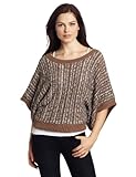 IMAGE OF BCBGeneration Women's Novelty Cropped Dolman Pullover Sweater, Driftwood Combo, Medium