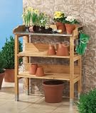 Pflanztisch Holz Pflanzen Tisch G&auml;rtnertisch Zinkplatte - Merschbrock Trade GmbH
