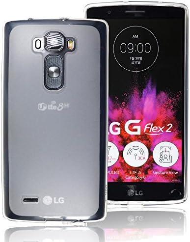 LG G Flex 2 Case, Premium TPU, LG G Flex2 Cover, Matt Silicon Aqua Mobile Soft Jelly Skin Case (White)