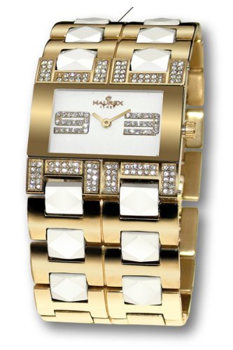 Haurex Italy Women s XY327DW1 Luna Gold PVD and White Ceramic Bracelet Watch