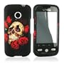 For HTC Droid Eris Rubberize Hard Case Skin Roses Skull