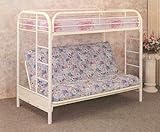 IMAGE OF Twin Full Size Convertible Futon Bunk Bed in White Finish