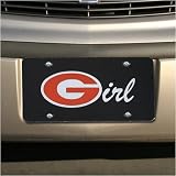 Georgia Bulldogs Black Team Logo Girl Mirror License Plate