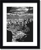 Grand Canyon National Park Monochrome Gallery w/ 2 in Black wood frame & white mat - 29.25x35.25