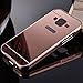 Creazy Mirror Cover Metal Frame Case For Samsung Galaxy Core Prime Prevail LTE G360 (Rose Gold)