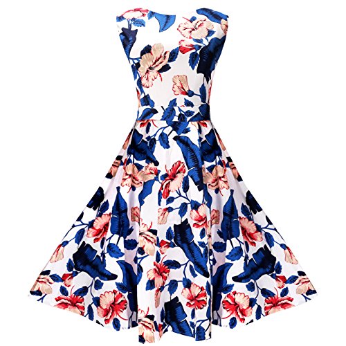 Maggiex floral 50s style dresses for women knee length …