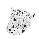 （サクララ）Sakulala ベビー 赤ちゃん 帽子 キャップ 子ども 子供 日差し UV コットン 綿 耳 星柄 春 夏 秋 ユニセックス 男の子 女の子 ユニセックス お出かけ 紫外線対策　白