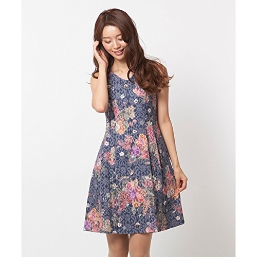 ローズティアラ（大きいサイズ）（Rose Tiara） 全2色【大きいサイズ】【Rose TiaraJewel】小鳥柄レースニードルパンチワンピース