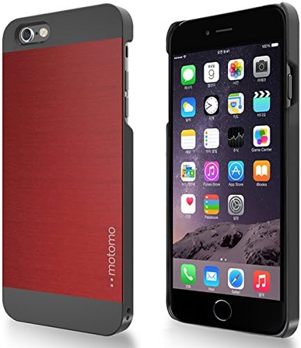 LIMITED STOCK SALE Iphone 6 Plus &amp; 6S Plus [5.5],PREMIUM Slim Aluminum Alloy Case Brushed Impact Absorbent Bumper Shock Red INO Metal PVC Skin Cover Motomo