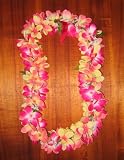 NEW! Silk Pink Orange Plumeria Lei, Matching Haku