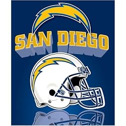 San Diego Chargers Light Weight Fleece NFL Blanket (Grid Iron) (50x60) by Northwest