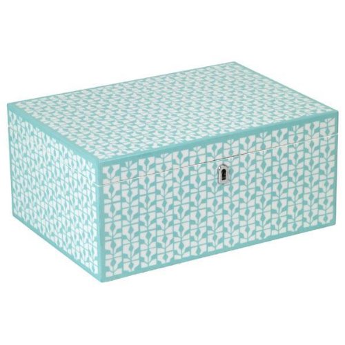 Wolf Designs 283924 1970s Collection Diva Turquoise Large Jewelry Box