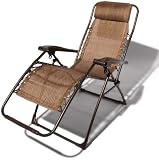 Strathwood Anti-Gravity Adjustable Recliner Chair, Brown with Brown Frame