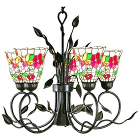 Dale Tiffany TH60017 6-Light Tiffany Chandelier, Antique Bronze and Art Glass Shade