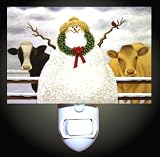 Cows and Snowman Decorative Night Light