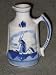 Vintage Delft Blue Holland WINDMILL & FLOWER 3 1/2 Inch Pitcher