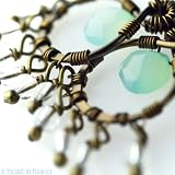 Kahului Harbor - Aqua Chalcedony dangle earrings in Bronze