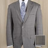 Windowpane Wool Two-Button Suit Jacket