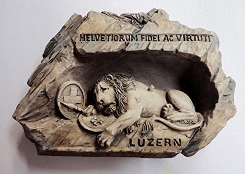 Refrigerator Magnets LUZERN 3D Handmade Resin Souvenir Gift Color Handpainted 'Helvetiorum Fidei Ac Virtuit' Home Decor 2 x 3 inches