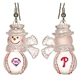 Philadelphia Phillies MLB Snowman Baseball Earrings (1)