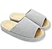 Bronze Times (TM Unisex Classic Zebra Stripe Indoor Cotton Flax House Slippers (C-Blue)