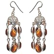 The Earrings Sterling Silver Tiger'seye Gemstone 2.5 inches (erg137)