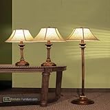 IMAGE OF 3pc Table & Floor Lamps Set in Regal Copper & Bronze Finish