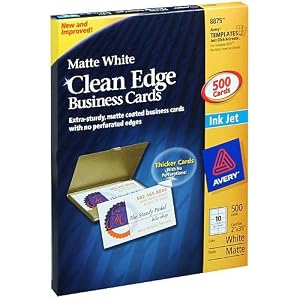 Amazon.com : Avery 8875 - Clean Edge Business Cards, Inkjet, White ...