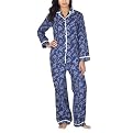 Gilligan & O'Malley&reg; Womens Flannel Coat PJ Set - Blue Scroll