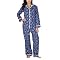 Gilligan & O'Malley&reg; Womens Flannel Coat PJ Set - Blue Scroll XXL