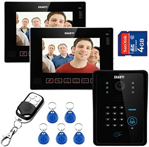 SY 9" Wireless Unlock Video Door Phone Doorbell Intercom Doorbell Chimes System with Toch Key for CCTV Home Security (1 Camera 2 Screen)