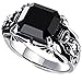 Men's Vintage Stainless Steel Embossed Dragon Head Claw Crystal Ring Band Gothic Biker Silver Black Size 8