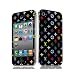 BLACK MONOGRAM Style Design Apple iPhone 4 ( iPhone 4G, iPhone 4th Generation) 16GB 32GB Vinyl Skin Decal Sticker Protector (Matte Finish)+ Free Screen Protector