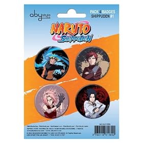 NARUTO SHIPPUDEN - Pack de 4 badges Characters #1